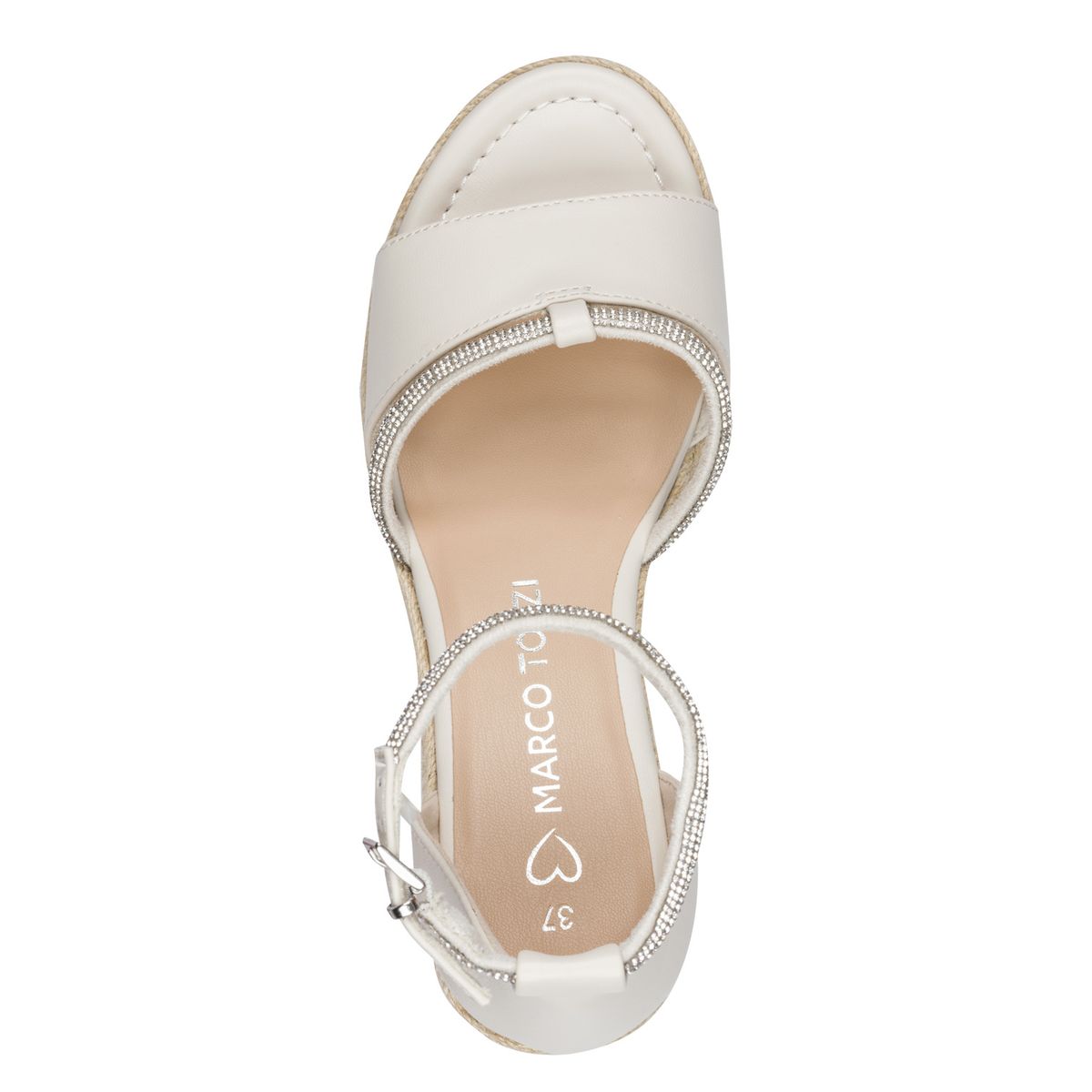 Beige sandal med strass