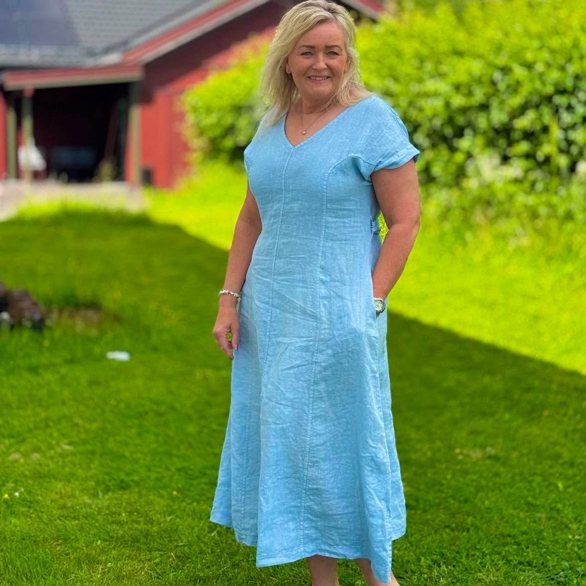 Linkjole med belte - lyseblå